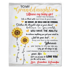 Sunflower Custom Name Blanket-Gift for Granddaughter - Lovscape