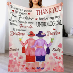 Thank You For Being My Unbiological Sister - Gift For Bestie - Personalized Blanket - Lovscape
