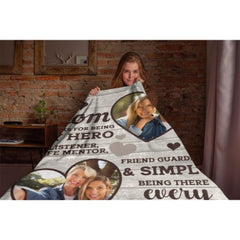 Thank You For Simply Being There Every Time - Upload Image, Gift For Mom, Personalized Blanket - Lovscape