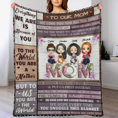 We Love You For All The Times - Family Personalized Custom Blanket - Birthday Gift For Mom From Daughter - Lovscape